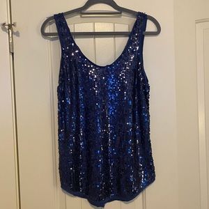 Talula navy sequined tank top. Size XS.